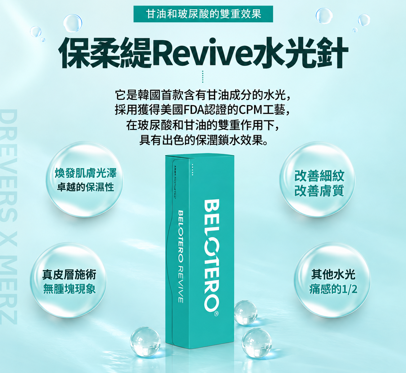 保柔緹Revive水光針 膚質改善 水潤保濕 原理與特色